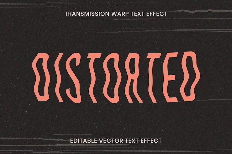 Free Vector editable distorted text effect template