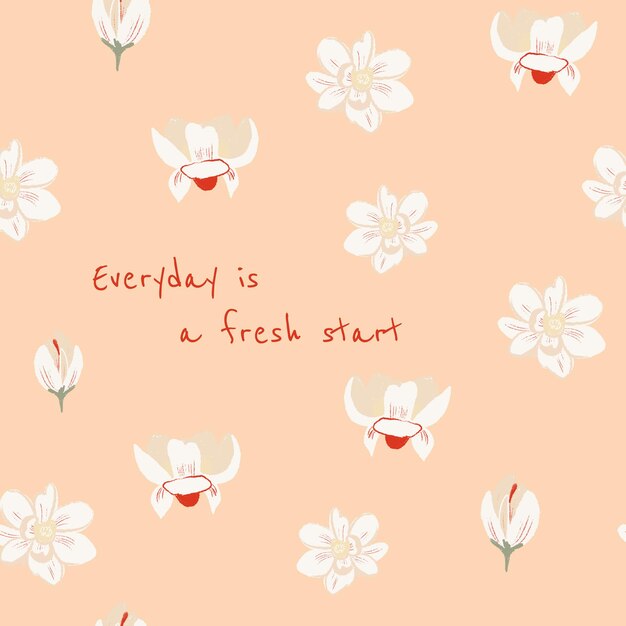 editable floral aesthetic template for social media post with inspirational quote