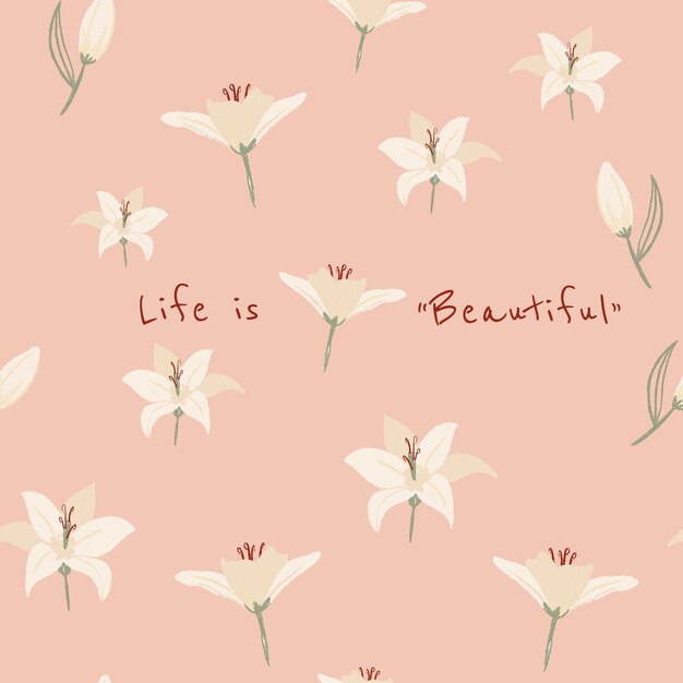 Editable floral aesthetic template for social media post with inspirational quote