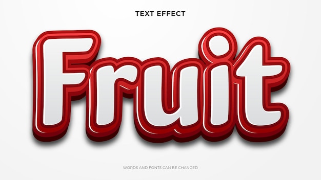Vettore gratuito effetto testo frutta modificabile, effetto testo 3d