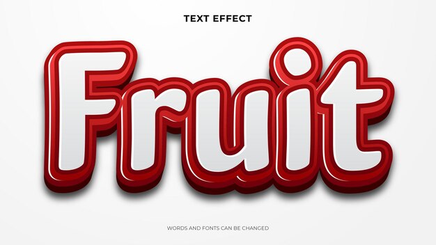 Редактируемый фруктовый текстовый эффект, 3d текстовый эффект