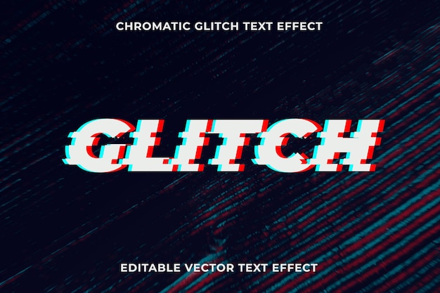 Editable glitch text effect template