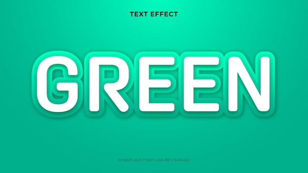 Free vector editable green color text effect