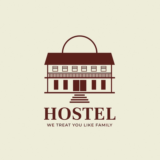 Editable hotel logo vector business corporate identity for a hostel