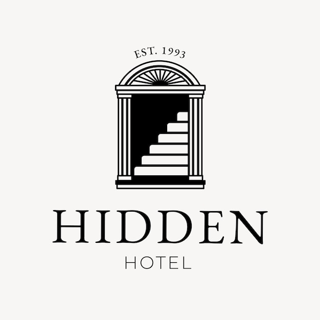 Editable hotel logo vector business corporate identity with hidden hotel text