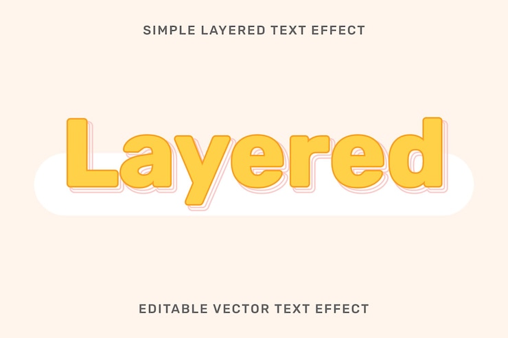 무료 Vector 편집 가능한 계층화된 텍스트 효과 템플릿