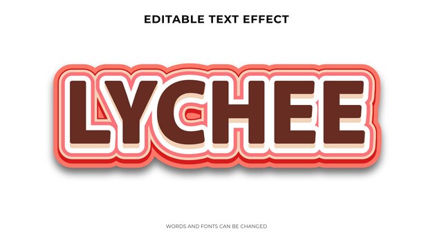 Editable lychee text effect