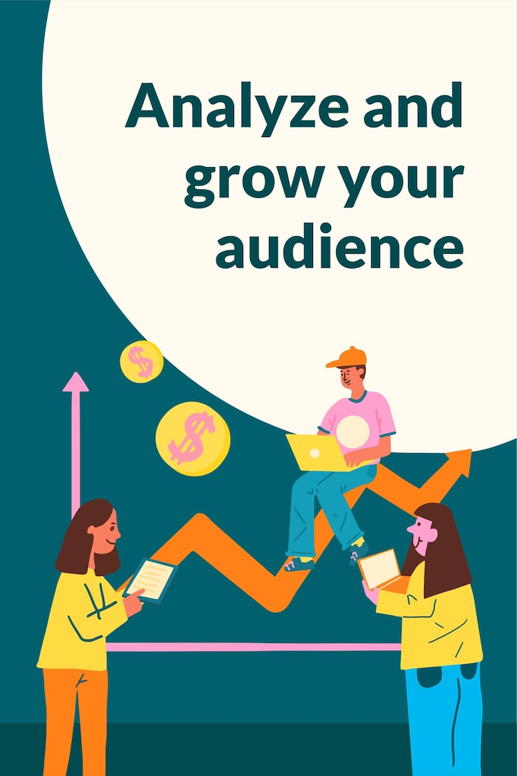 Free Vector editable marketing plan template vector in flat design for audience analysis