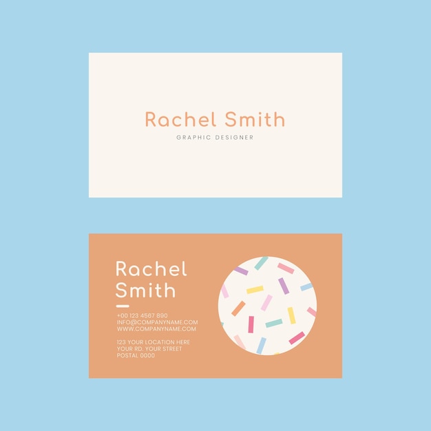 Editable name card template  in memphis style pattern