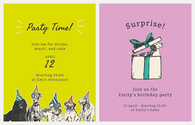 Editable party flyer template  with quote set, remixed from artworks by moriz jung