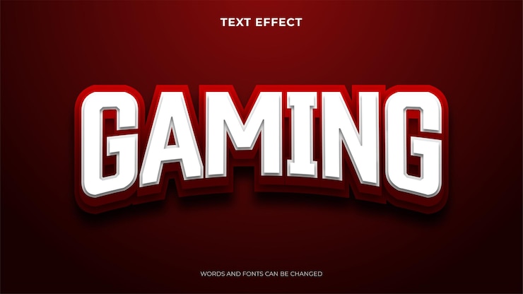 Free Vector editable red color esport text effect