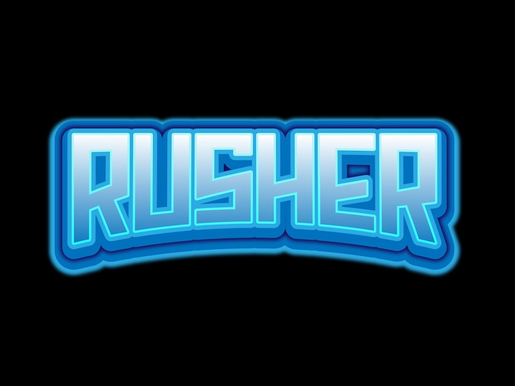 Free Vector editable rusher text effect vector