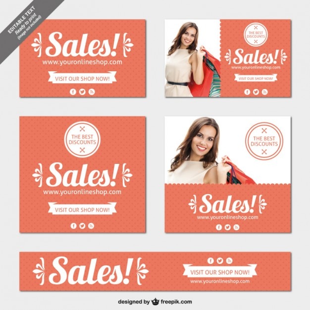 Editable sales banners pack