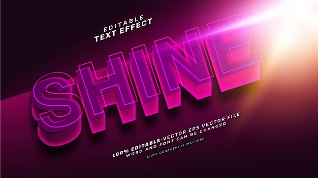 Editable Shine Text Effect