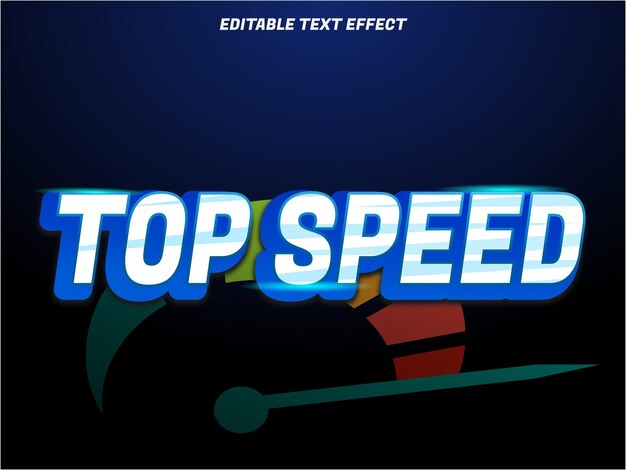 Editable speed text effect vector