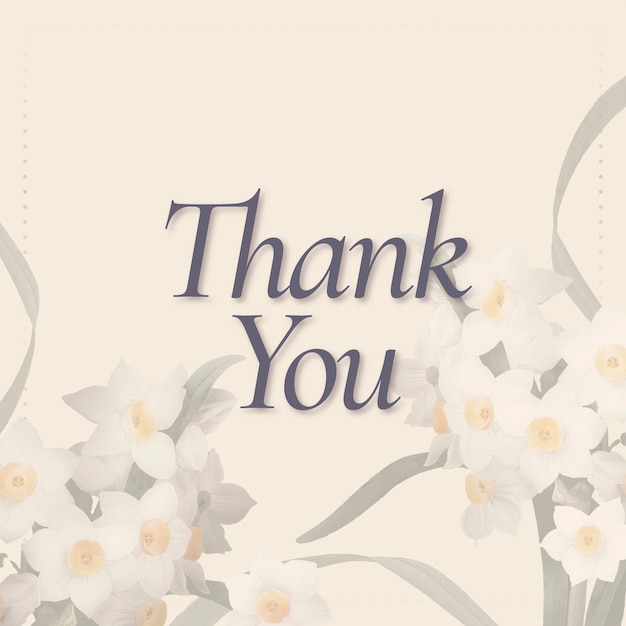 Free vector editable spring template vector with thank you text