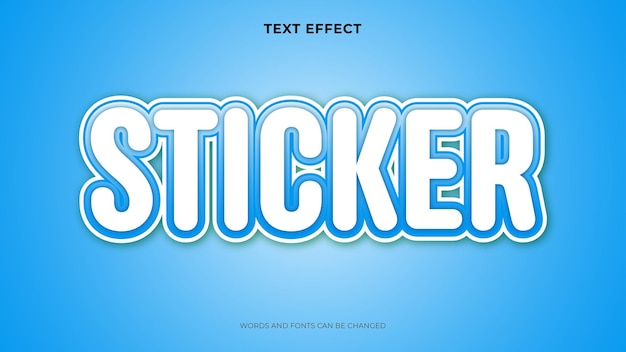 Editable sticker text effect