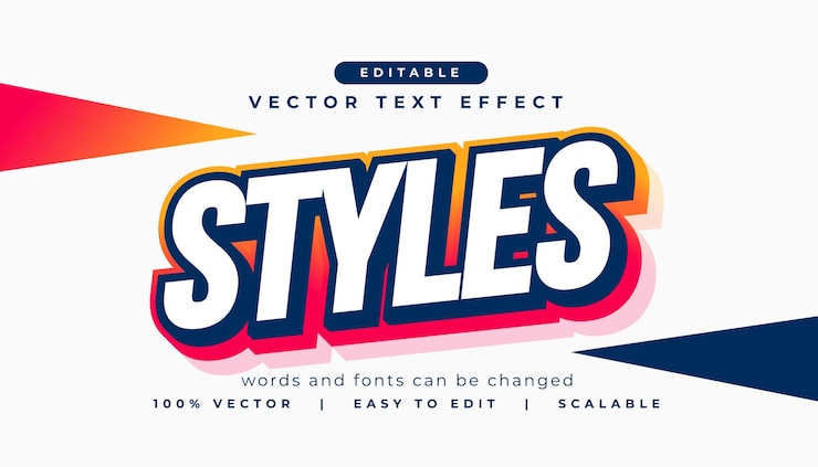 Free Vector editable style lettering text effect template
