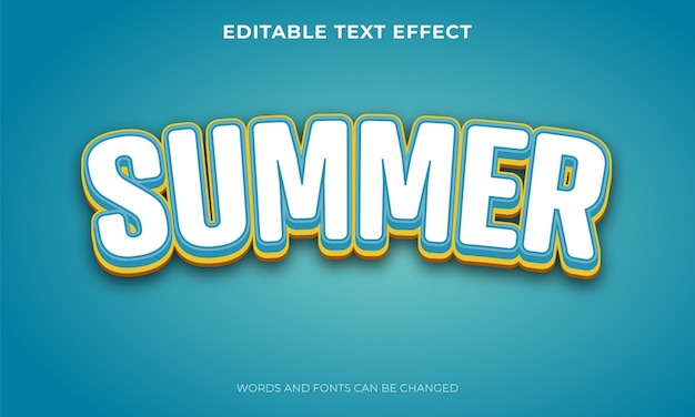 Editable summer text effect template