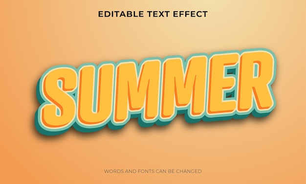 Free vector editable summer text effect