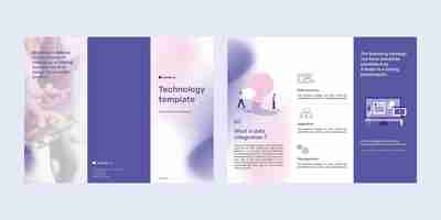 Free vector editable technology brochure template  set