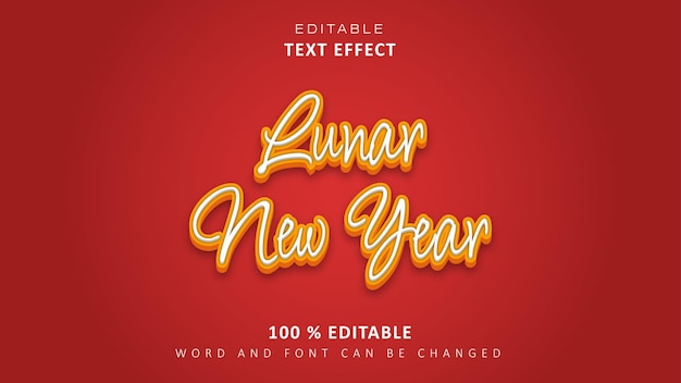 Editable text effect 3d text effect template lunar new year style glowing text