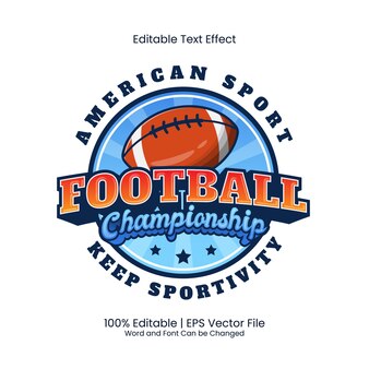 Editable text effect - american football championship emblem customized