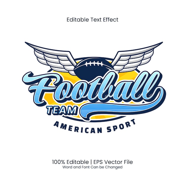 Editable text effect - american football team emblem customized