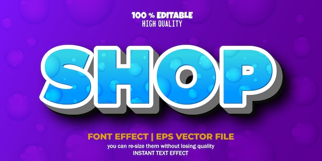 Editable text effect in cute style