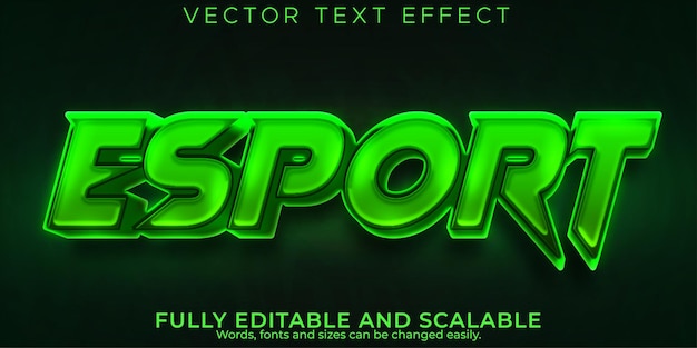 편집 가능한 텍스트 효과 e스포츠, 3d 녹색 및 바이퍼 글꼴 스타일