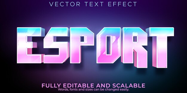 Editable text effect esport, 3d rgb gamer and stream font style Premium Vector