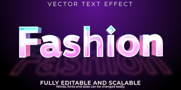 Бесплатное векторное изображение Редактируемый текстовый эффект мода, розовый и мягкий стиль текста