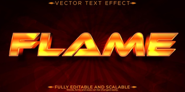 Free vector editable text effect flame 3d lava and volcano font style