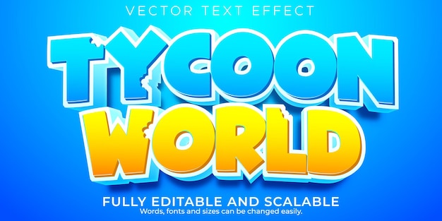 Editable text effect game, 3d cartoon and funny font style