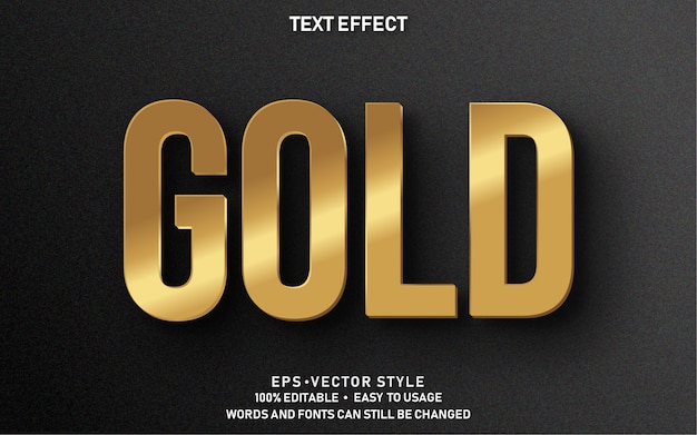 Editable text effect gold