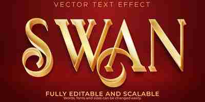 Free vector editable text effect golden, 3d luxury and elegant font style