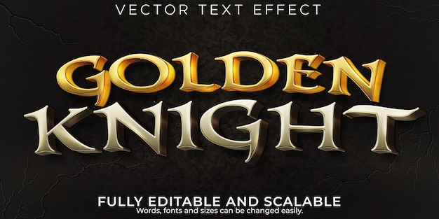 Editable text effect knight, 3d sword and warrior font style