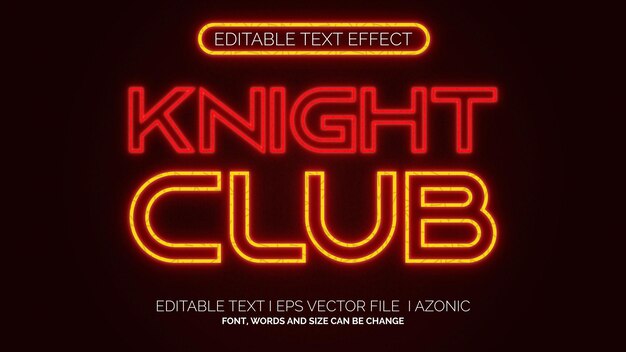 Editable text effect knight club