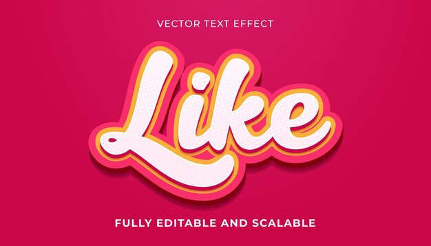 Editable text effect like text red background vector