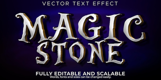 Editable text effect magic, 3d vintage and stone font style