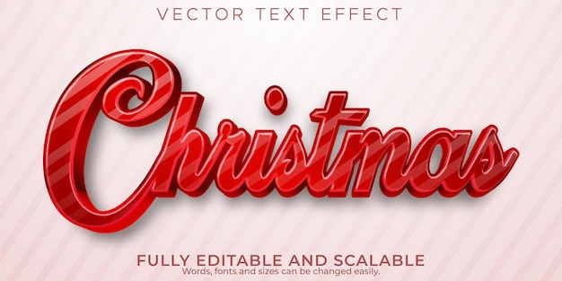 Free vector editable text effect merry christmas, 3d 2022 and new year font style