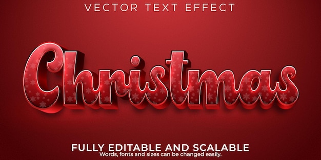 Editable Text Effect Merry Christmas, 3d 2022 And New Year Font Style