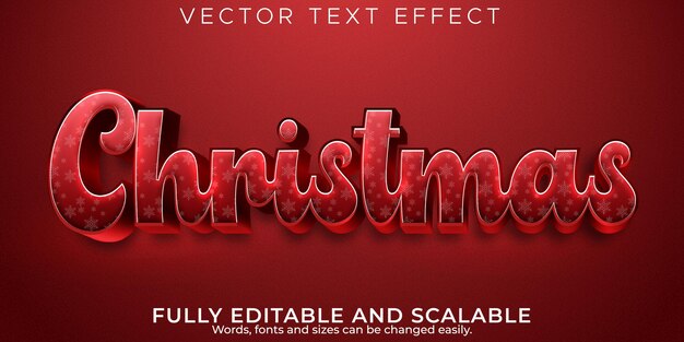 Editable text effect merry christmas, 3d 2022 and new year font style