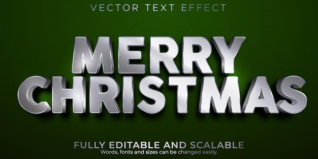 Editable text effect merry christmas, 3d 2022 and new year font style