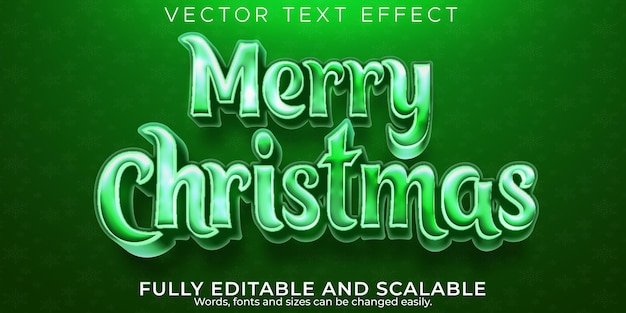 편집 가능한 텍스트 효과 메리 크리스마스, 3d 2022 및 새해 글꼴 스타일