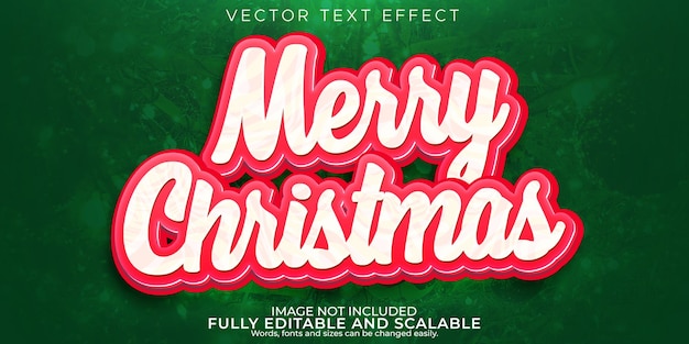 Редактируемый текстовый эффект с рождеством, 3d ноэль и новогодний стиль шрифта