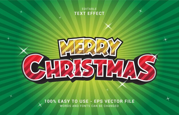 Editable text effect, merry christmas style can be use to make title