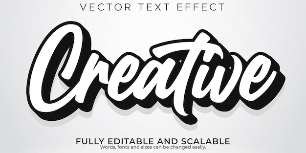 Free vector editable text effect modern, 3d creative and minimal font style