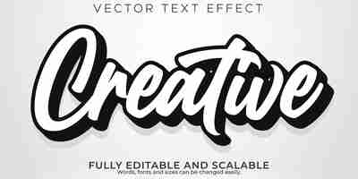 Free vector editable text effect modern, 3d creative and minimal font style