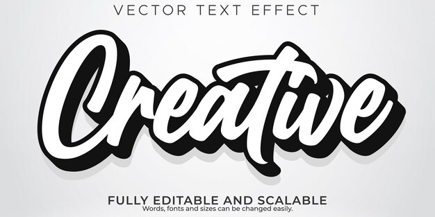 Editable text effect modern, 3d creative and minimal font style